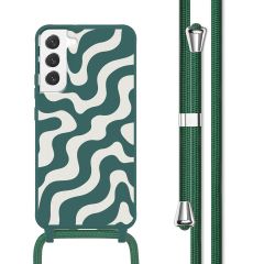 imoshion Siliconen design hoesje met koord Samsung Galaxy S22 - Petrol Green Groovy