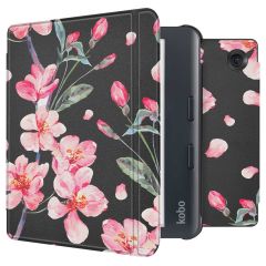 imoshion Design Slim Hard Case Sleepcover met stand Kobo Libra Colour - Blossom