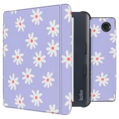 imoshion Design Slim Hard Case Sleepcover met stand Kobo Libra Colour - Flowers Distance
