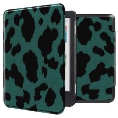 imoshion Design Slim Hard Case Sleepcover Kobo Clara Colour / Kobo Clara BW - Green Leopard