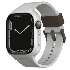 Uniq Monos 2-in-1 Apple Watch bandje met Hybrid Case Apple Watch 4-9 / SE - 44/45 mm - Chalk Grey