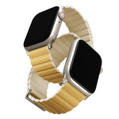 Uniq Revix Premium Edition dubbelzijdig bandje Apple Watch 1-9 / SE / Ultra (2) - 42/44/45/49 mm - Canary Yellow / Ivory