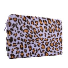imoshion Fluffy Laptop hoes 15-16 inch - Laptopsleeve - Leopard Lilac