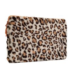 imoshion Fluffy Laptop hoes 15-16 inch - Laptopsleeve - Leopard Orange