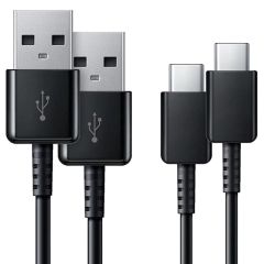 Samsung 2 x USB-C naar USB kabel Samsung Galaxy A52 (4G) - 1,5 meter - Zwart