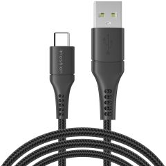 iMoshion USB-C naar USB kabel Samsung Galaxy A50 - Gevlochten textiel - 3 meter - Zwart