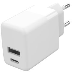 Accezz Wall Charger Samsung Galaxy A32 (5G) - Oplader - USB-C en USB aansluiting - Power Delivery - 20 Watt - Wit