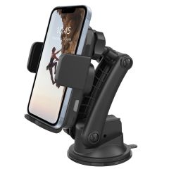 Accezz Telefoonhouder auto iPhone 12 Pro Max - Draadloze oplader - Dashboard en voorruit - Zwart