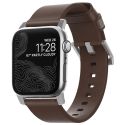 Nomad Modern Band van leder Apple Watch Series 1-9 / SE - 38/40/41 mm / Series 10 - 42 mm - Bruin/Zilver