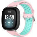 imoshion Siliconen sport bandje Fitbit Versa 4 / 3 / Sense (2) - Roze / Mintgroen