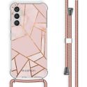 imoshion Design hoesje met koord Samsung Galaxy A34 (5G) - Grafisch Koper - Roze / Goud