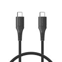 imoshion Braided USB-C naar USB-C kabel - 0,5 meter - Zwart