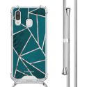 imoshion Design hoesje met koord Samsung Galaxy A40 - Petrol Green Graphic