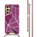 imoshion Design hoesje met koord Samsung Galaxy A34 - Bordeaux Graphic