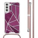 imoshion Design hoesje met koord Samsung Galaxy S22 - Bordeaux Graphic