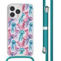 iMoshion Design hoesje met koord iPhone 13 Pro - Jellyfish Watercolor