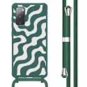 imoshion Siliconen design hoesje met koord Samsung Galaxy S20 FE - Petrol Green Groovy