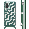 imoshion Siliconen design hoesje met koord Samsung Galaxy S20 - Petrol Green Groovy