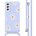 imoshion Siliconen design hoesje met koord Samsung Galaxy S21 FE - Lila Flower Distance