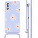 imoshion Siliconen design hoesje met koord Samsung Galaxy S21 Plus - Lila Flower Distance