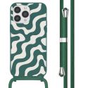 imoshion Siliconen design hoesje met koord iPhone 13 Pro Max - Petrol Green Groovy