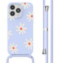 imoshion Siliconen design hoesje met koord iPhone 14 Pro Max - Lila Flower Distance