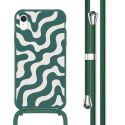 imoshion Siliconen design hoesje met koord iPhone Xr - Petrol Green Groovy