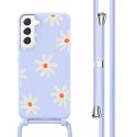 imoshion Siliconen design hoesje met koord Samsung Galaxy S22 - Lila Flower Distance