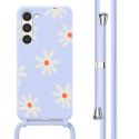 imoshion Siliconen design hoesje met koord Samsung Galaxy S23 Plus - Lila Flower Distance