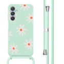 imoshion Siliconen design hoesje met koord Samsung Galaxy A25 (5G) - Green Flower Distance