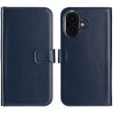 Selencia Echt Lederen Bookcase iPhone 16 Plus - Blauw