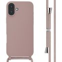 imoshion Siliconen hoesje met koord iPhone 16 Plus - Sand Pink