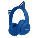 imoshion Kids LED Light Cat Ear Bluetooth Headphones - Kinder koptelefoon - Draadloze koptelefoon + AUX kabel - Cobalt Blue