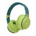 imoshion Kids LED Light Bluetooth Headphones - Kinder koptelefoon met decibelbegrenzer - Draadloze koptelefoon + AUX kabel - Petrol Green / Lime