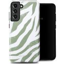 Selencia Vivid Backcover Samsung Galaxy S21 FE - Colorful Zebra Sage Green