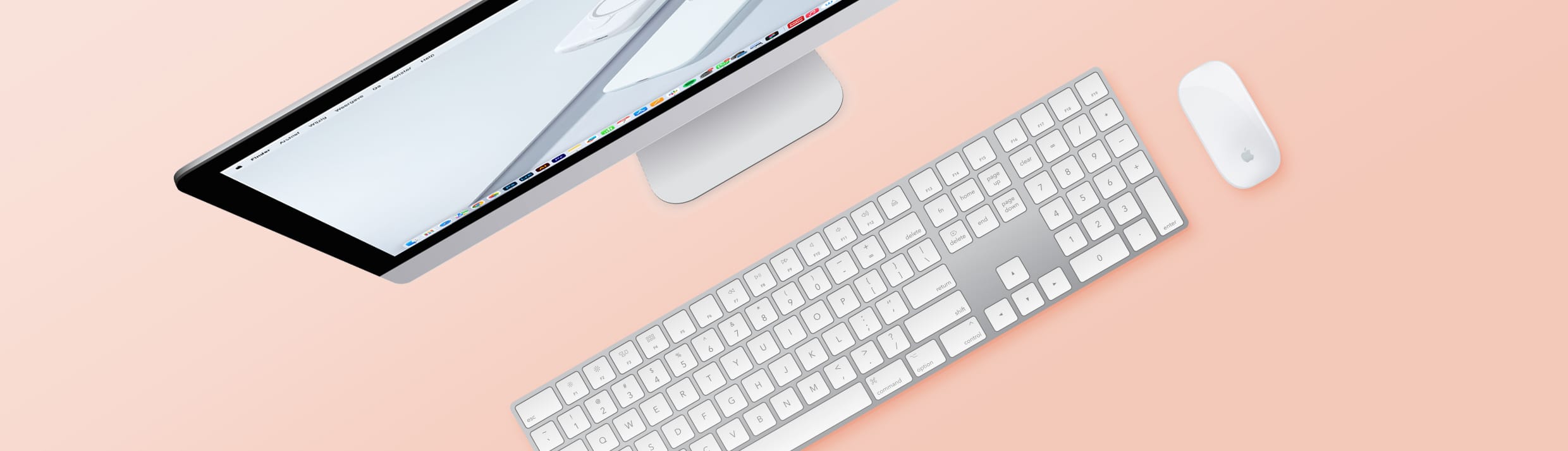 Een Apple iMac met Apple Magic keyboard en Apple Magic mouse