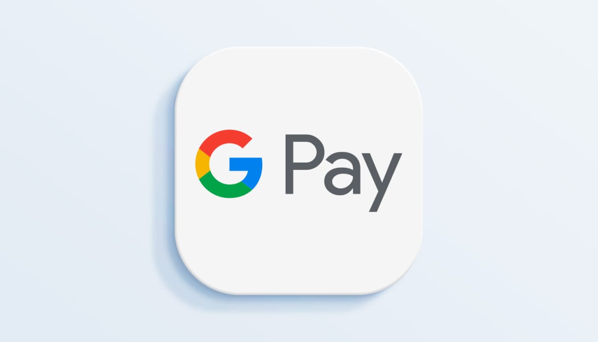 Het logo van Google Pay is te zien.