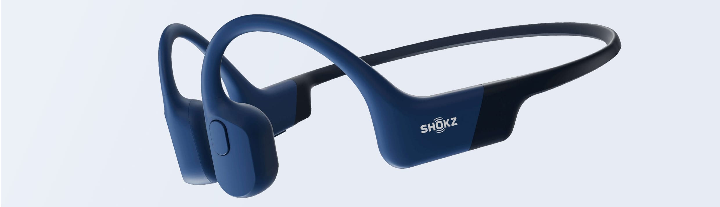 Shokz OpenRun - Standaard maat - Open-ear draadlooze oordopjes met bone conduction - Blauw.