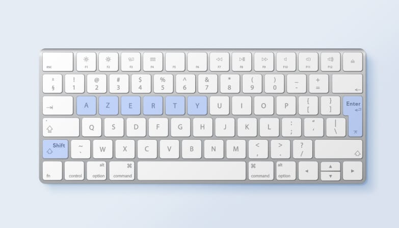 Een Apple Magic keyboard toetsenbord met AZERTY indeling