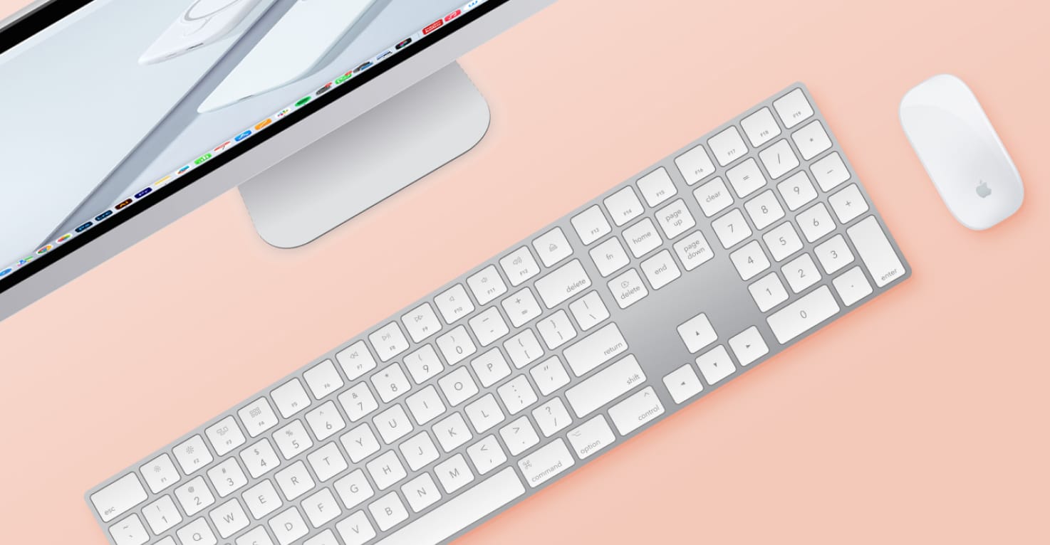 Een Apple iMac met Apple Magic keyboard en Apple Magic mouse