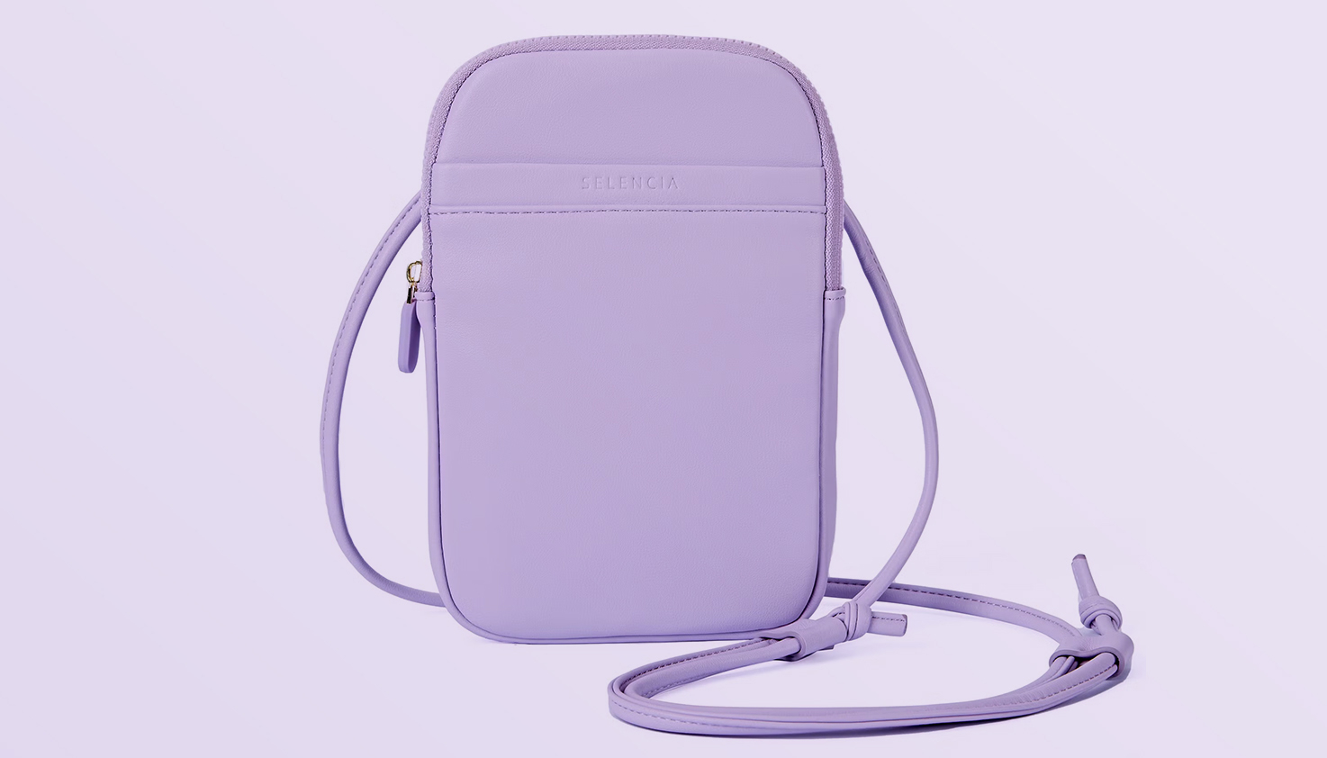 Selencia Telefoontasje Crossbody Sports in een kunstleren, paarse uitvoering.