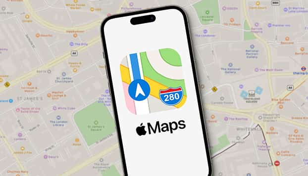 iPhone 16 met iOS 18, maps biedt topografische kaarten, trailnetwerken en de optie om de wandelingen offline te volgen.